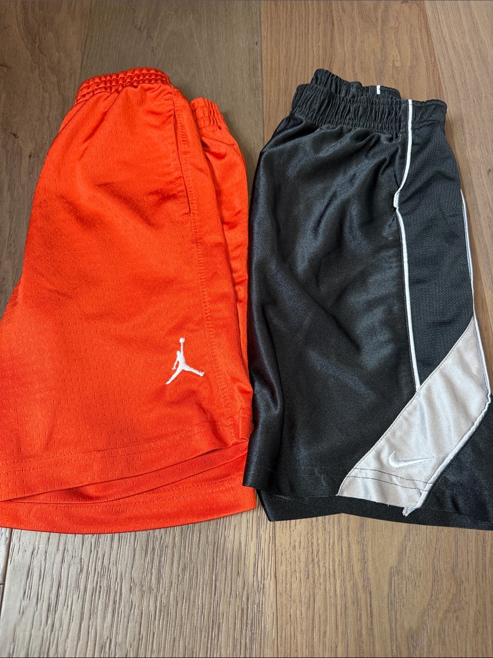 Nike Kids' Orange and Black Athletic Shorts Duo